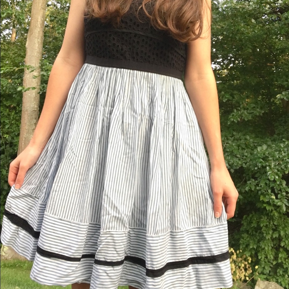 LOFT Eyelet and Seersucker Summer Dress